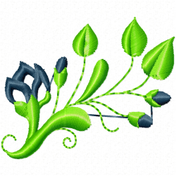 Flowers And Tree Embroidery Design 12